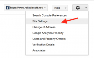 Webmaster tools - Site Settings