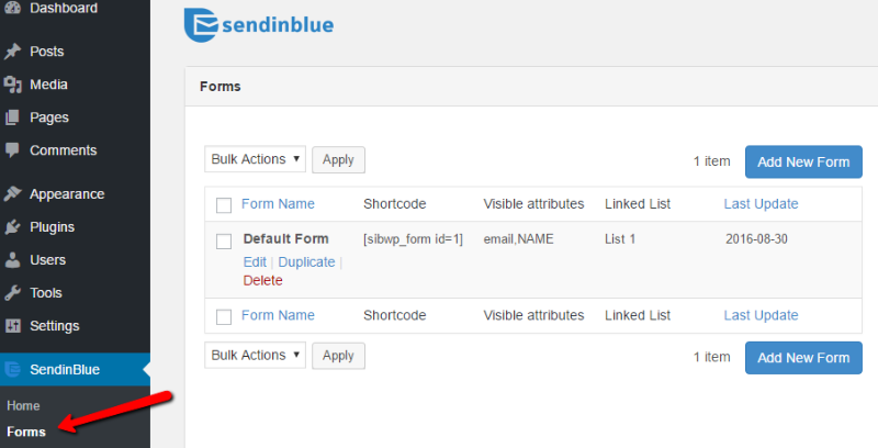 Sendinblue Creating an Email Signup Form