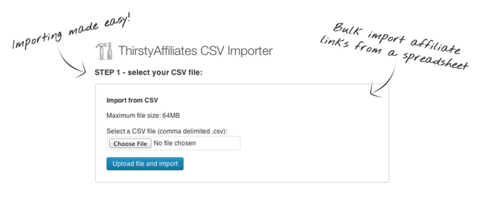 Affiliate link CSV importer