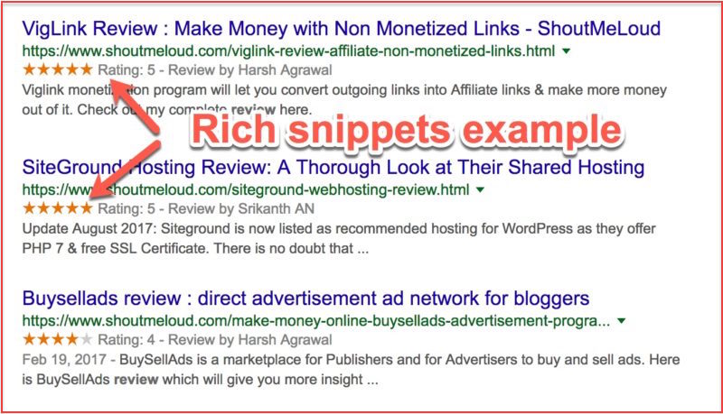 Rich Snippets example