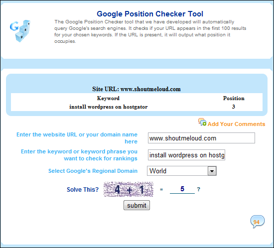 Google Position Checker